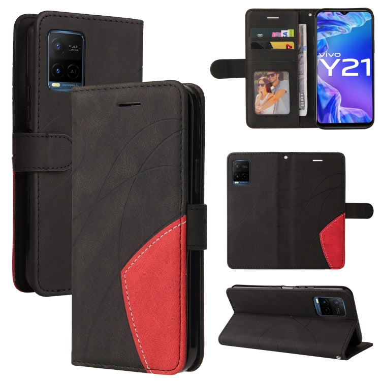 Dual-color Splicing Horizontal Flip PU Leather Case with Holder &amp; Card Slots &amp; Wallet, For vivo Y20/Y20A/Y20s/Y20i/Y20G, For vivo Y21 2020/Y21s/Y33s, For Xiaomi 11T / 11T Pro