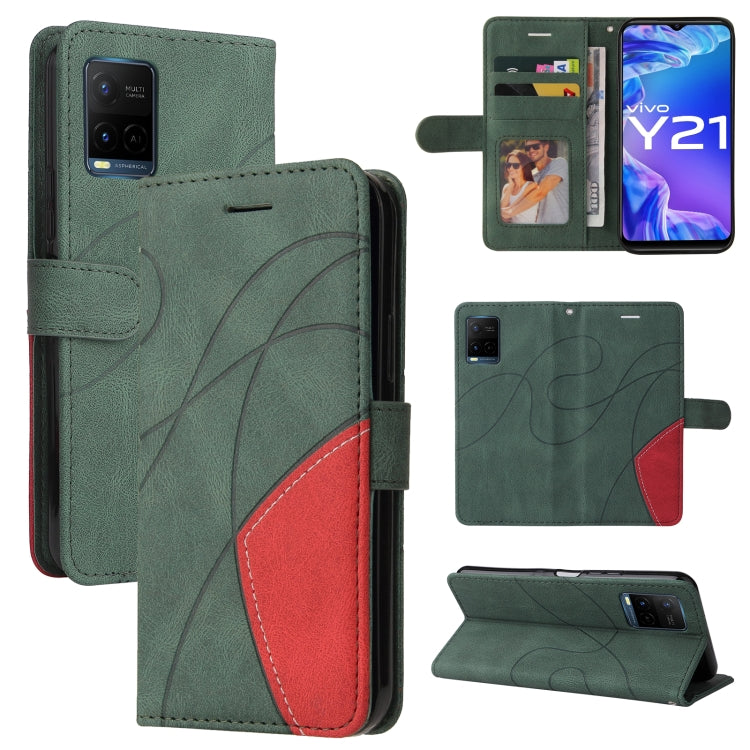 Dual-color Splicing Horizontal Flip PU Leather Case with Holder &amp; Card Slots &amp; Wallet, For vivo Y20/Y20A/Y20s/Y20i/Y20G, For vivo Y21 2020/Y21s/Y33s, For Xiaomi 11T / 11T Pro