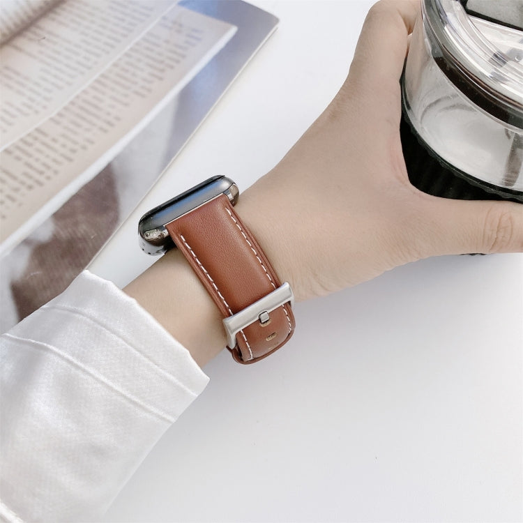 Sewing Leather Replacement Strap Watchband For Apple Watch Series