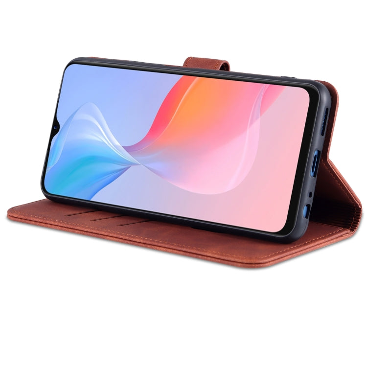 AZNS Skin Feel Calf Texture Horizontal Flip Leather Case with Card Slots &amp; Holder &amp; Wallet, For vivo Y21 / Y33S