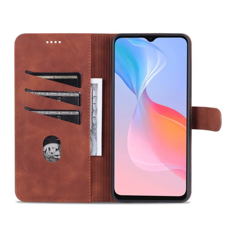 AZNS Skin Feel Calf Texture Horizontal Flip Leather Case with Card Slots & Holder & Wallet, For vivo Y21 / Y33S