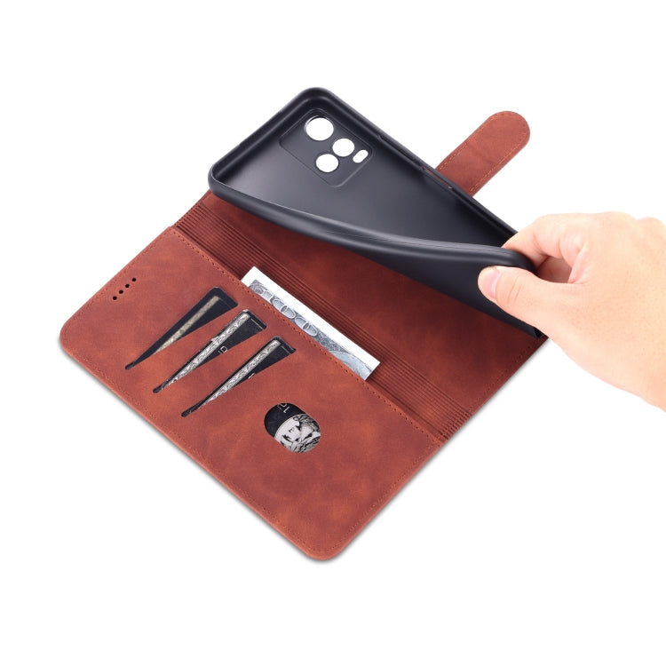 AZNS Skin Feel Calf Texture Horizontal Flip Leather Case with Card Slots &amp; Holder &amp; Wallet, For vivo Y21 / Y33S