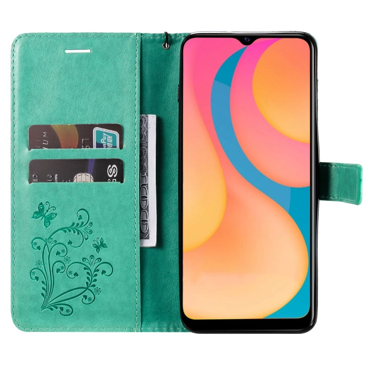 Pressed Printing Butterfly Pattern Horizontal Flip PU Leather Case with Holder & Card Slots & Wallet & Lanyard, For vivo Y20 / Y20a / Y20s, For vivo Y21 2021 / Y21s / Y33s, For Xiaomi Mi 11T / 11T Pro