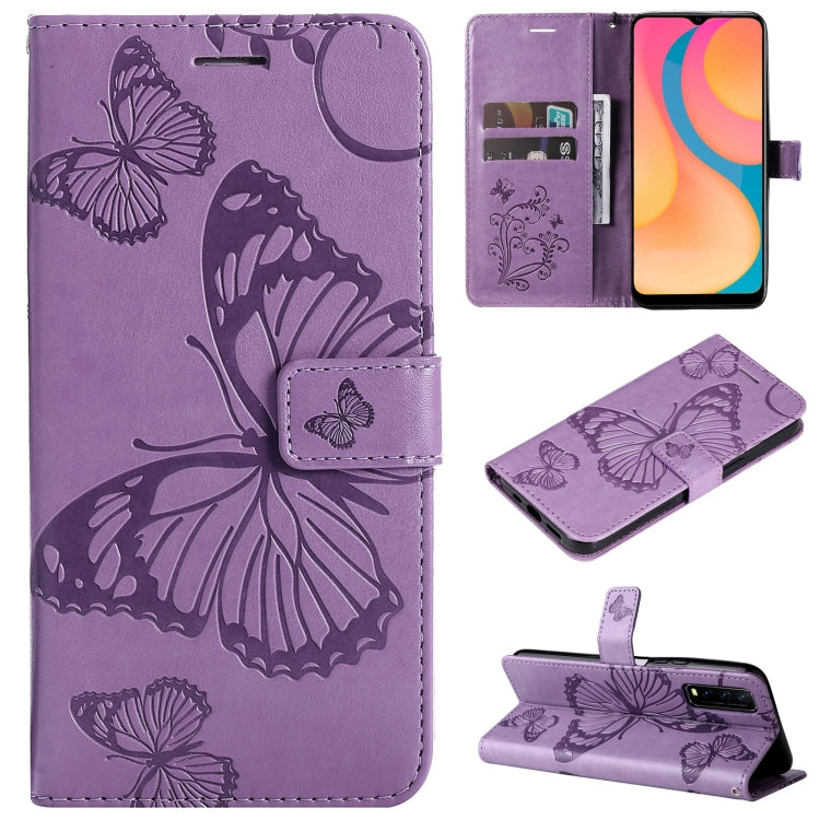 Pressed Printing Butterfly Pattern Horizontal Flip PU Leather Case with Holder & Card Slots & Wallet & Lanyard, For vivo Y20 / Y20a / Y20s, For vivo Y21 2021 / Y21s / Y33s, For Xiaomi Mi 11T / 11T Pro