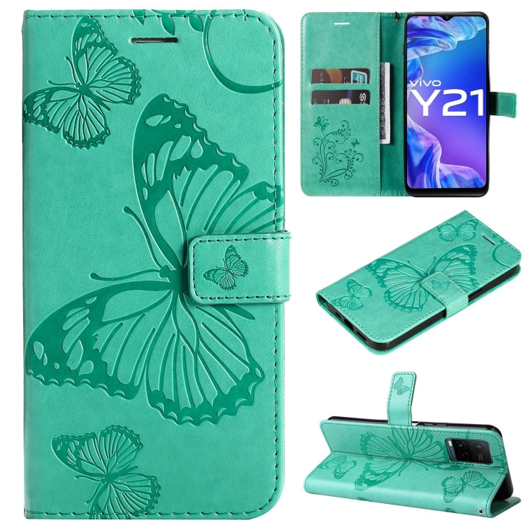 Pressed Printing Butterfly Pattern Horizontal Flip PU Leather Case with Holder & Card Slots & Wallet & Lanyard, For vivo Y20 / Y20a / Y20s, For vivo Y21 2021 / Y21s / Y33s, For Xiaomi Mi 11T / 11T Pro