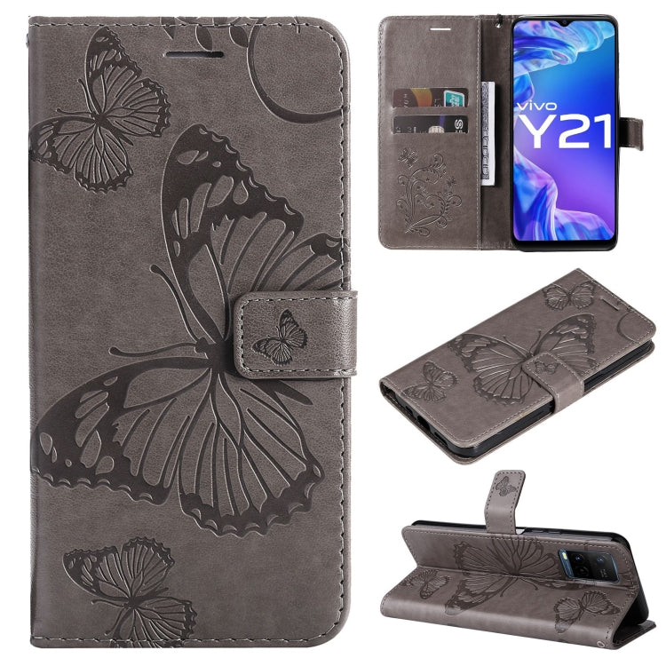 Pressed Printing Butterfly Pattern Horizontal Flip PU Leather Case with Holder & Card Slots & Wallet & Lanyard, For vivo Y20 / Y20a / Y20s, For vivo Y21 2021 / Y21s / Y33s, For Xiaomi Mi 11T / 11T Pro