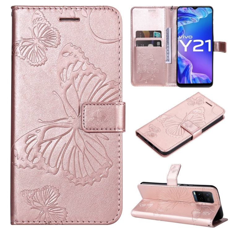 Pressed Printing Butterfly Pattern Horizontal Flip PU Leather Case with Holder & Card Slots & Wallet & Lanyard, For vivo Y20 / Y20a / Y20s, For vivo Y21 2021 / Y21s / Y33s, For Xiaomi Mi 11T / 11T Pro