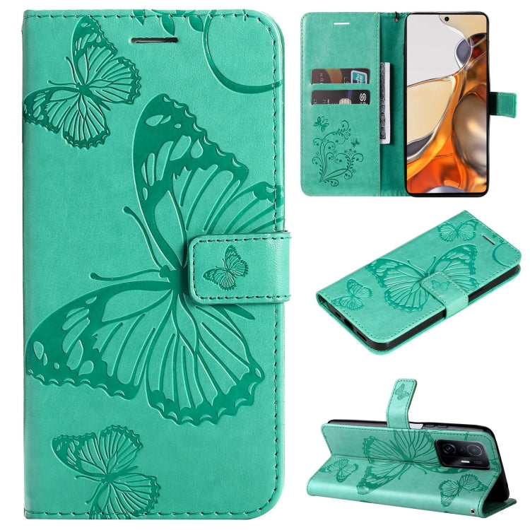 Pressed Printing Butterfly Pattern Horizontal Flip PU Leather Case with Holder & Card Slots & Wallet & Lanyard, For vivo Y20 / Y20a / Y20s, For vivo Y21 2021 / Y21s / Y33s, For Xiaomi Mi 11T / 11T Pro