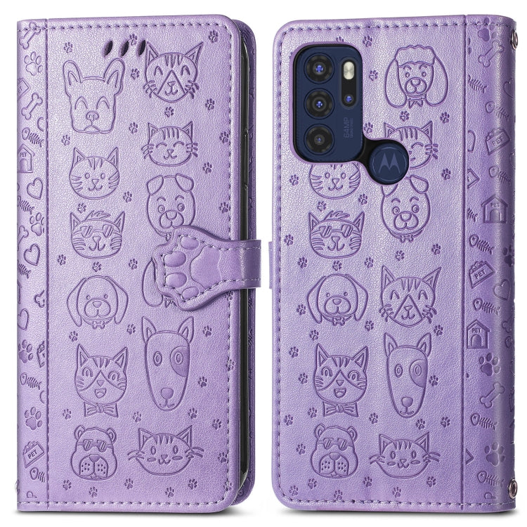 Lovely Cat and Dog Embossing Pattern Horizontal Flip Leather Phone Case with Holder &amp; Card Slots &amp; Wallet &amp; Cartoon Clasp &amp; Lanyard, For Motorola Moto G60S, For Tecno Pova 2, For vivo X70 Pro, For vivo X70