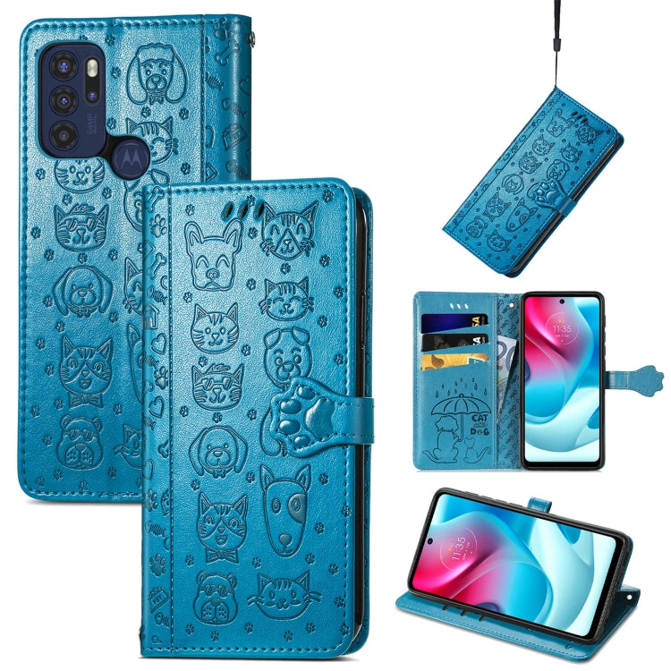 Lovely Cat and Dog Embossing Pattern Horizontal Flip Leather Phone Case with Holder &amp; Card Slots &amp; Wallet &amp; Cartoon Clasp &amp; Lanyard, For Motorola Moto G60S, For Tecno Pova 2, For vivo X70 Pro, For vivo X70