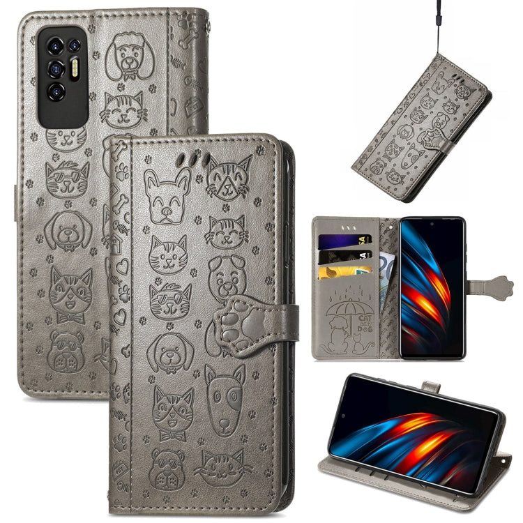 Lovely Cat and Dog Embossing Pattern Horizontal Flip Leather Phone Case with Holder &amp; Card Slots &amp; Wallet &amp; Cartoon Clasp &amp; Lanyard, For Motorola Moto G60S, For Tecno Pova 2, For vivo X70 Pro, For vivo X70