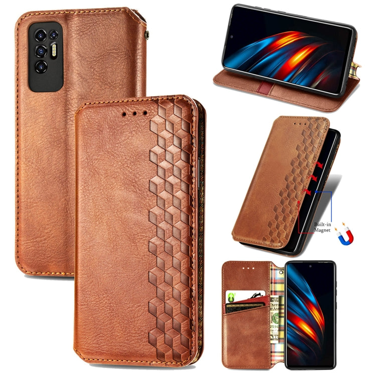 Cubic Grid Pressed Horizontal Flip Magnetic Leather Phone Case with Holder &amp; Card Slots &amp; Wallet, For Motorola Moto G60S, For Tecno Pova 2, For vivo X70 Pro, For vivo X70