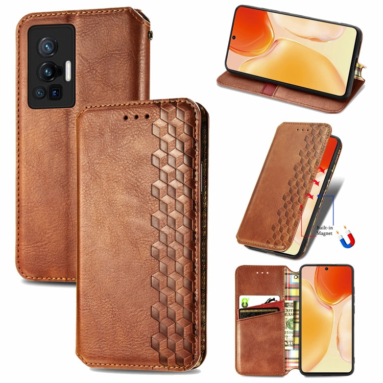 Cubic Grid Pressed Horizontal Flip Magnetic Leather Phone Case with Holder &amp; Card Slots &amp; Wallet, For Motorola Moto G60S, For Tecno Pova 2, For vivo X70 Pro, For vivo X70