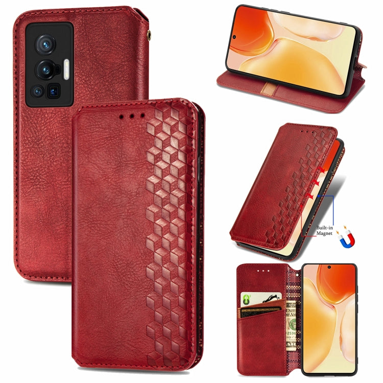 Cubic Grid Pressed Horizontal Flip Magnetic Leather Phone Case with Holder &amp; Card Slots &amp; Wallet, For Motorola Moto G60S, For Tecno Pova 2, For vivo X70 Pro, For vivo X70