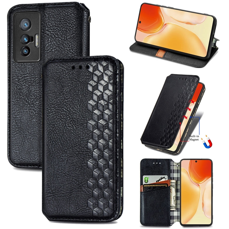 Cubic Grid Pressed Horizontal Flip Magnetic Leather Phone Case with Holder &amp; Card Slots &amp; Wallet, For Motorola Moto G60S, For Tecno Pova 2, For vivo X70 Pro, For vivo X70