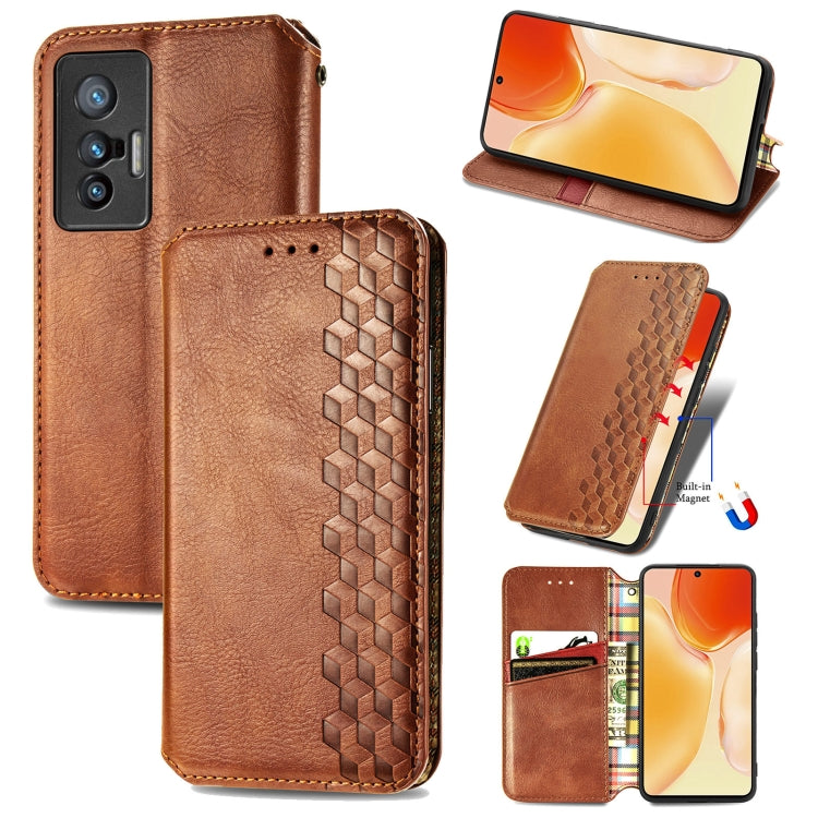 Cubic Grid Pressed Horizontal Flip Magnetic Leather Phone Case with Holder &amp; Card Slots &amp; Wallet, For Motorola Moto G60S, For Tecno Pova 2, For vivo X70 Pro, For vivo X70