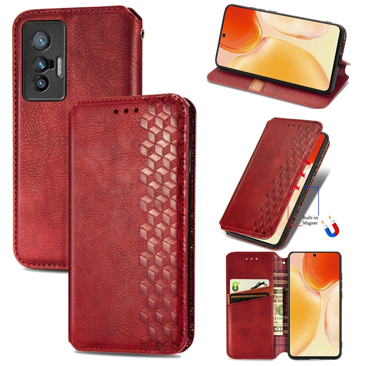 Cubic Grid Pressed Horizontal Flip Magnetic Leather Phone Case with Holder &amp; Card Slots &amp; Wallet, For Motorola Moto G60S, For Tecno Pova 2, For vivo X70 Pro, For vivo X70