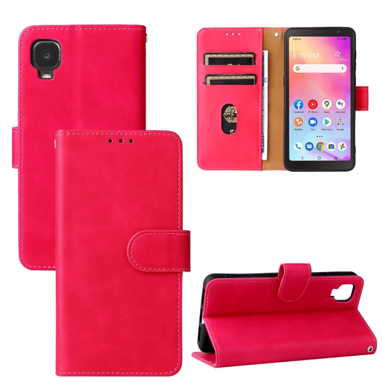 Solid Color Skin Feel Magnetic Buckle Horizontal Flip Calf Texture PU Phone Case