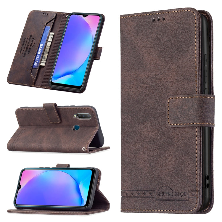 Magnetic Clasp RFID Blocking Anti-Theft Leather Case with Holder & Card Slots & Wallet, For OPPO A94 5G/ F19 Pro Plus/ Reno5 Z 5G, For OPPO Realme C12 / C15 / C25, For OPPO Realme C21 / C20, For vivo Y11 / Y15 / Y12 / Y17, For vivo Y20