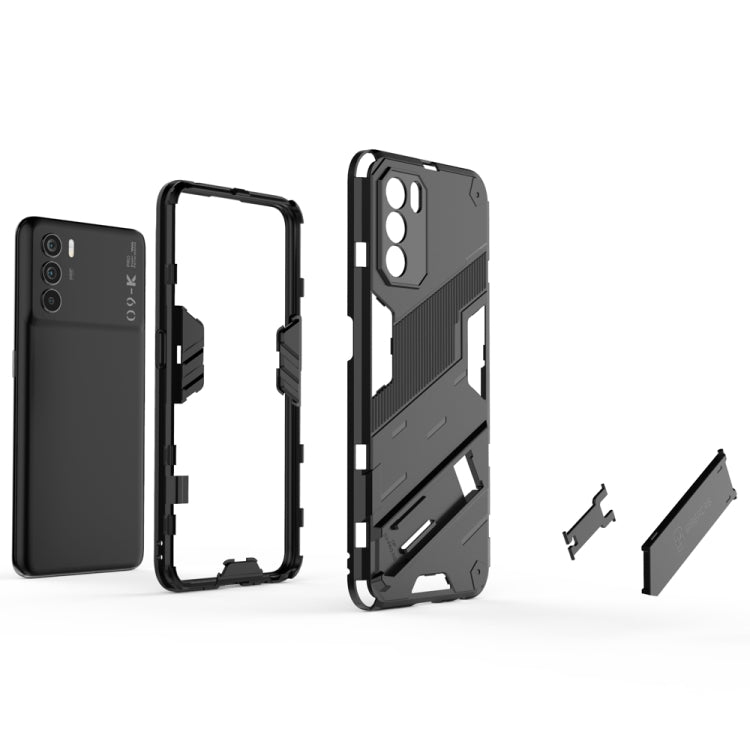 Punk Armor 2 in 1 PC + TPU Shockproof Phone Case with Invisible Holder