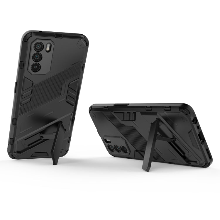 Punk Armor 2 in 1 PC + TPU Shockproof Phone Case with Invisible Holder