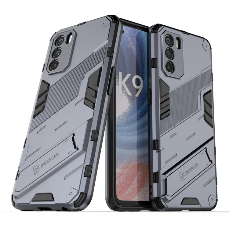 Punk Armor 2 in 1 PC + TPU Shockproof Phone Case with Invisible Holder