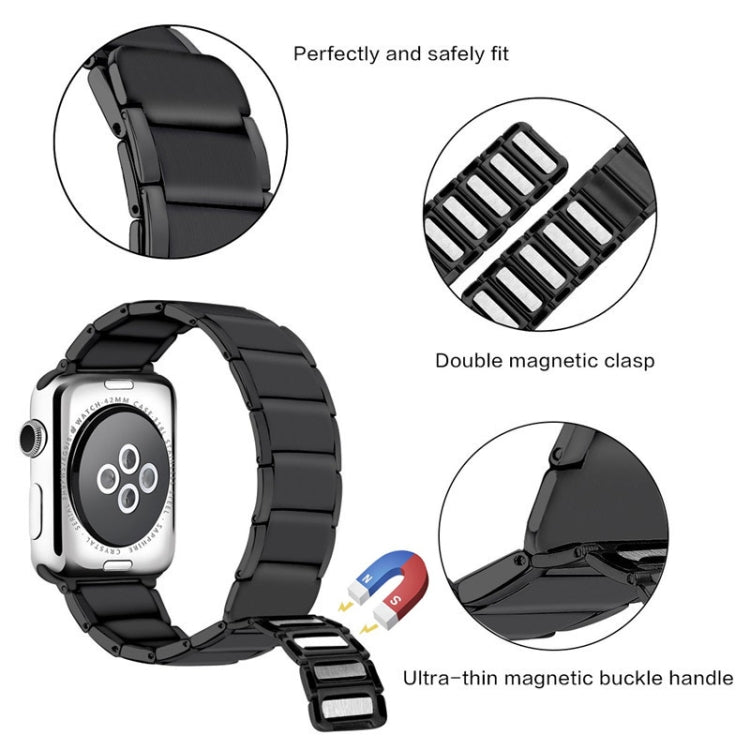 Bamboo Joint Magnetic Steel Replacement Strap Watchband For Apple Watch Series, 7 41mm / 6&amp;SE&amp;5&amp;4 40mm / 3&amp;2&amp;1 38mm, 7 45mm / 6&amp;SE&amp;5&amp;4 44mm / 3&amp;2&amp;1 42mm