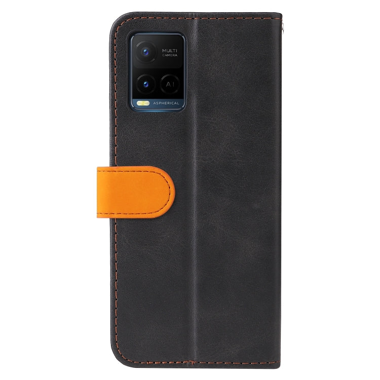 Stitching-Color Horizontal Flip Leather Phone Case with Holder & Card Slots & Photo Frame, For vivo Y21 / Y21s / Y33s