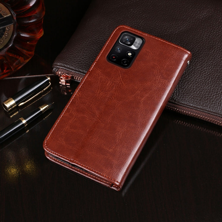 idewei Crazy Horse Texture Horizontal Flip Leather Phone Case with Holder & Card Slots & Wallet, For Xiaomi Redmi Note 11, For Xiaomi Redmi Note 11 Pro, For Samsung Galaxy M52 5G