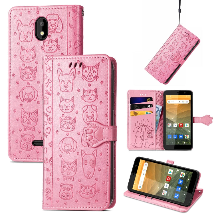 Cat and Dog Embossed Horizontal Flip Phone Leather Case with Holder & Card Slot & Wallet & Lanyard, Series 3