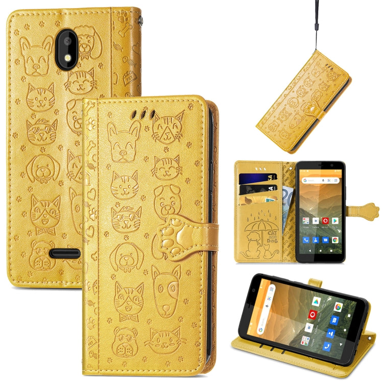 Cat and Dog Embossed Horizontal Flip Phone Leather Case with Holder & Card Slot & Wallet & Lanyard, Series 3