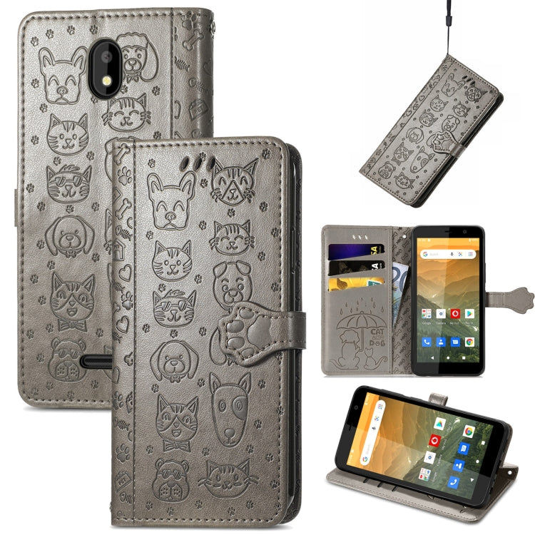 Cat and Dog Embossed Horizontal Flip Phone Leather Case with Holder & Card Slot & Wallet & Lanyard, Series 3