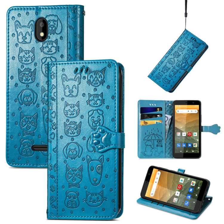 Cat and Dog Embossed Horizontal Flip Phone Leather Case with Holder & Card Slot & Wallet & Lanyard, Series 3