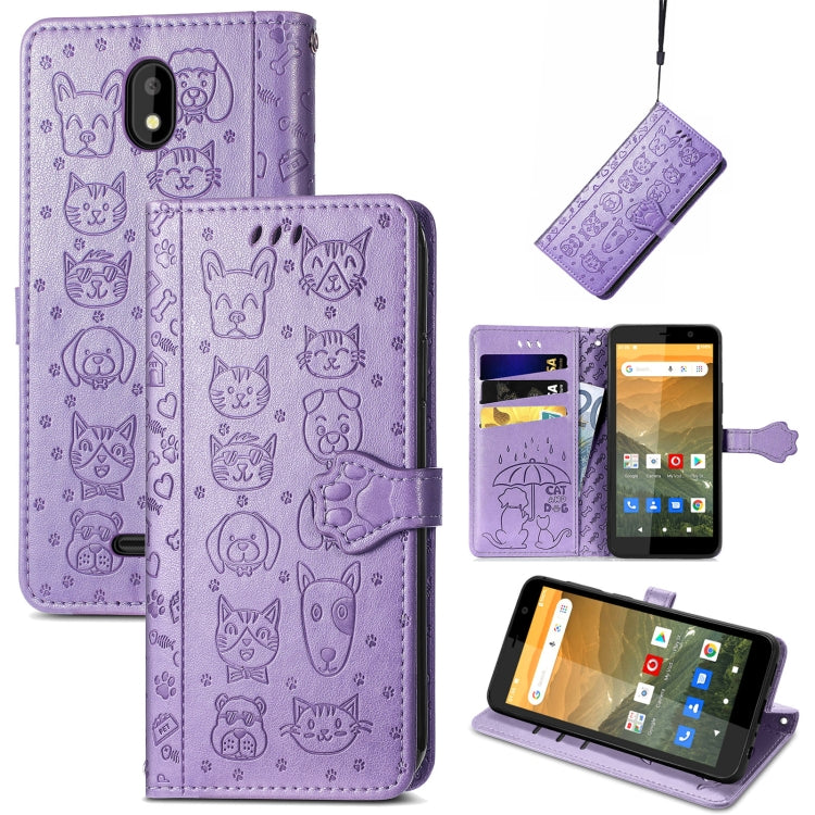 Cat and Dog Embossed Horizontal Flip Phone Leather Case with Holder &amp; Card Slot &amp; Wallet &amp; Lanyard, Series 3