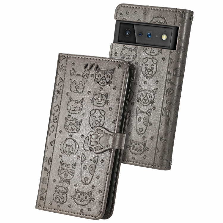 Cat and Dog Embossed Horizontal Flip Phone Leather Case with Holder & Card Slot & Wallet & Lanyard, Series 3