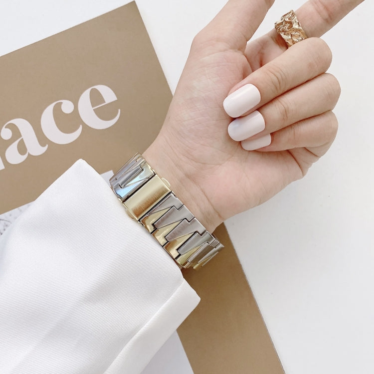 Lightning Shape Stainless Steel Replacement Watchband For Apple Watch Series