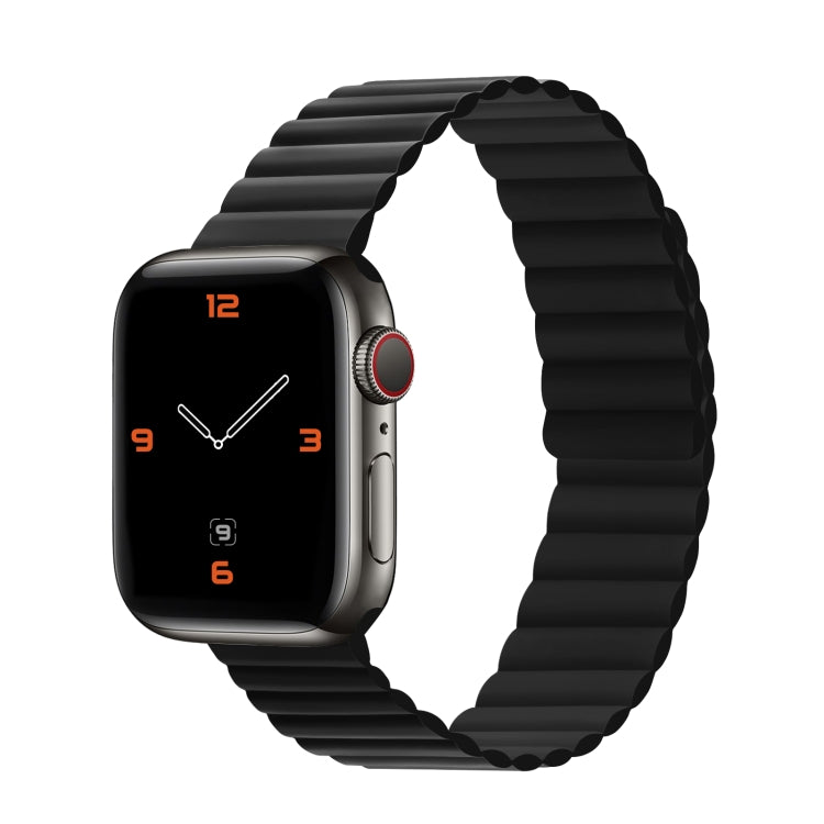 Silicone Magnetic Integrated Long Strap Watchband For Apple Watch Series, 7 41mm / 6&amp;SE&amp;5&amp;4 40mm / 3&amp;2&amp;1 38mm, 7 45mm / 6&amp;SE&amp;5&amp;4 44mm / 3&amp;2&amp;1 42mm