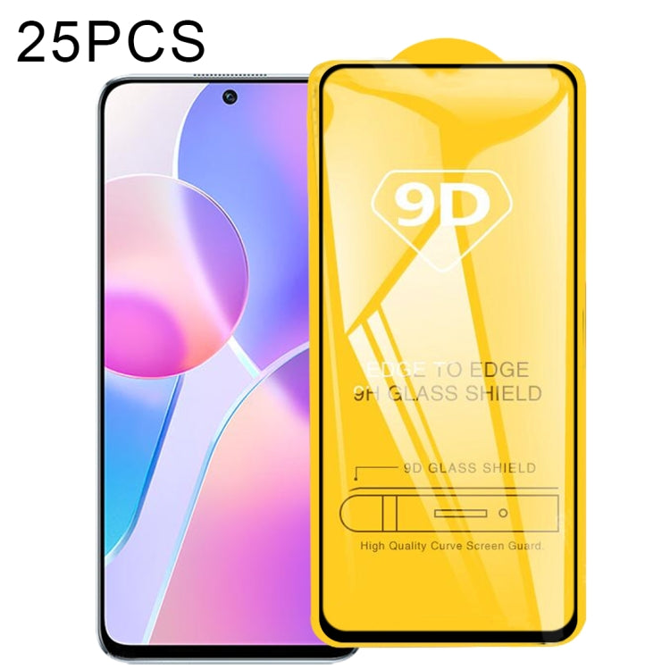 25 PCS 9D Full Glue Full Screen Tempered Glass Film, For OPPO Realme C25Y / C21Y (25 PCS), For Honor X30i (25 PCS), For Honor Play 5T Pro (25 PCS), For Honor X20 SE (25 PCS), For Honor 50 SE (25 PCS), For Xiaomi Redmi Note 11 China (25 PCS)