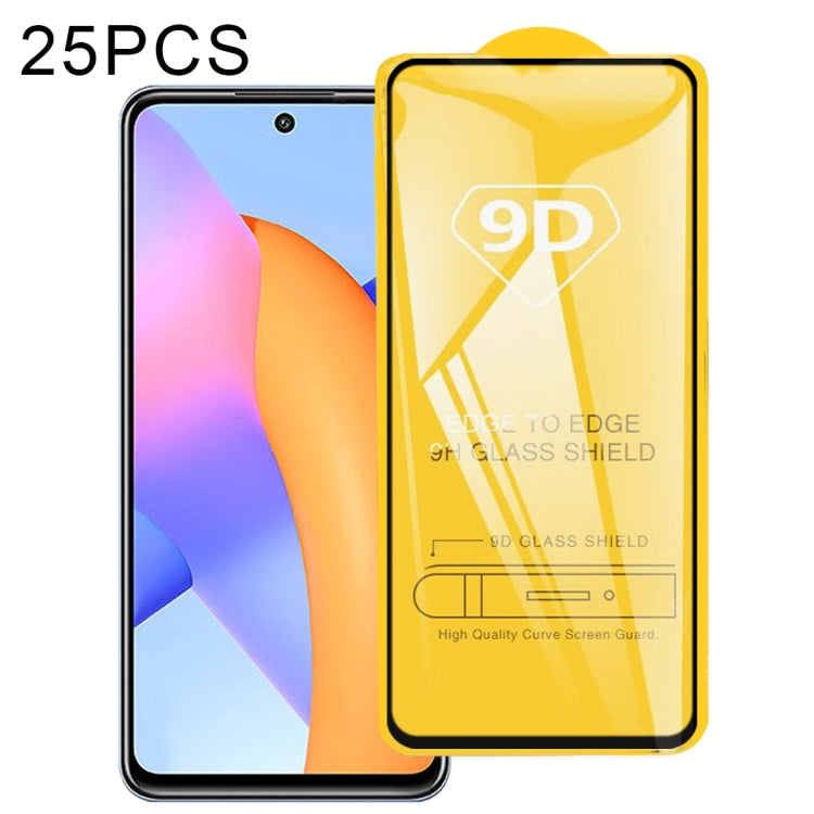 25 PCS 9D Full Glue Full Screen Tempered Glass Film, For OPPO Realme C25Y / C21Y (25 PCS), For Honor X30i (25 PCS), For Honor Play 5T Pro (25 PCS), For Honor X20 SE (25 PCS), For Honor 50 SE (25 PCS), For Xiaomi Redmi Note 11 China (25 PCS)