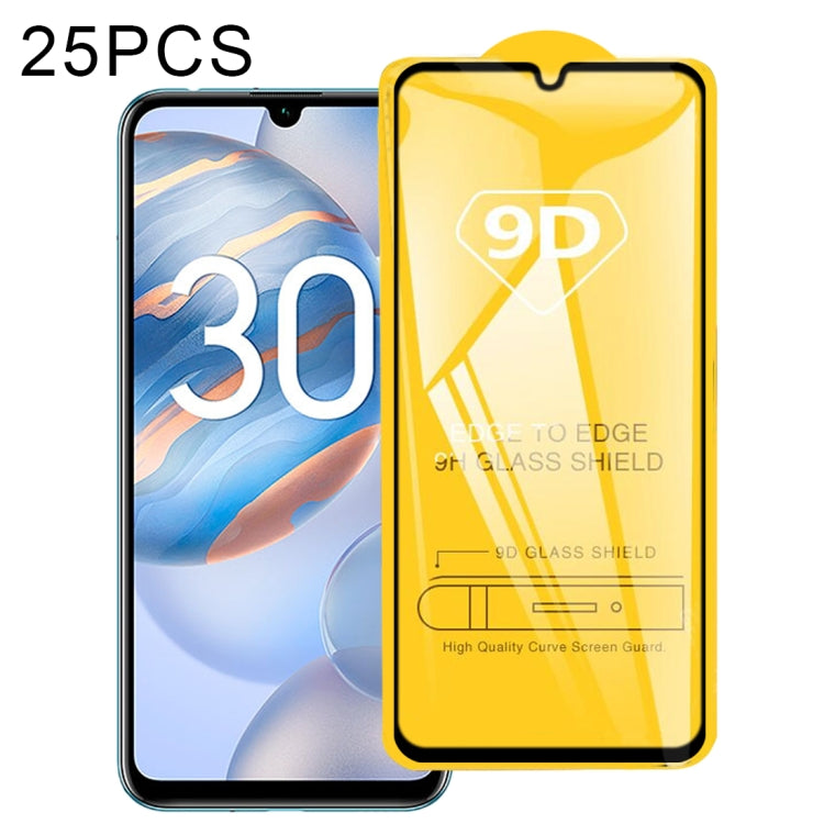 25 PCS 9D Full Glue Full Screen Tempered Glass Film, For OPPO Realme C25Y / C21Y (25 PCS), For Honor X30i (25 PCS), For Honor Play 5T Pro (25 PCS), For Honor X20 SE (25 PCS), For Honor 50 SE (25 PCS), For Xiaomi Redmi Note 11 China (25 PCS)