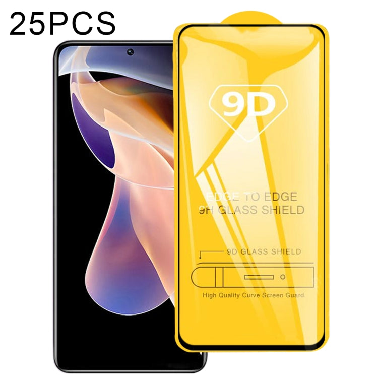 25 PCS 9D Full Glue Full Screen Tempered Glass Film