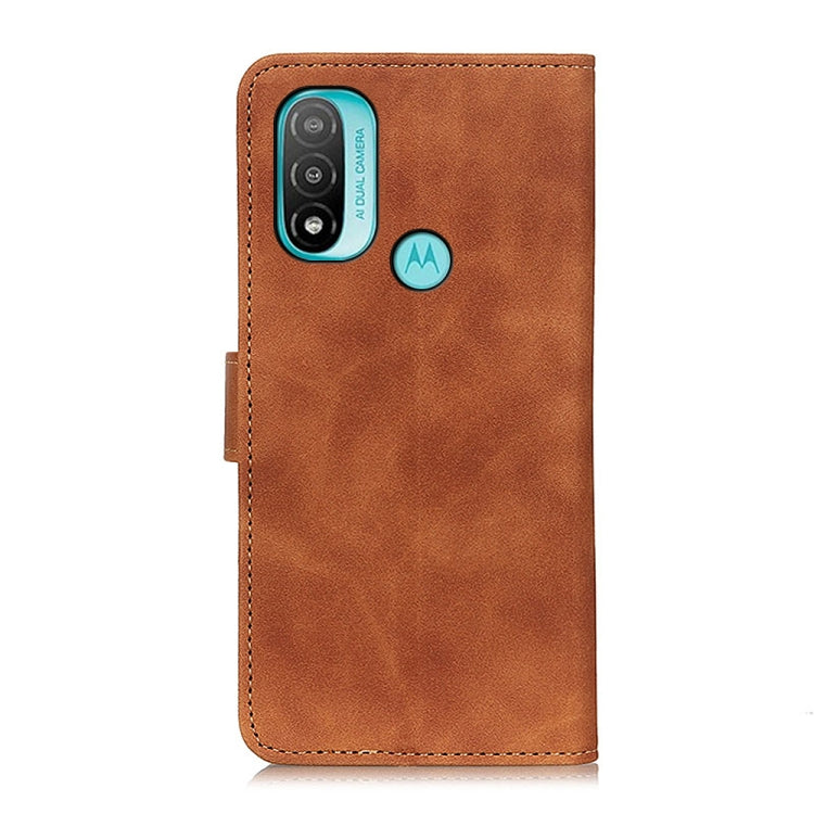 KHAZNEH Retro Texture Horizontal Flip Leather Phone Case, For Motorola Moto E40/E20/E30
