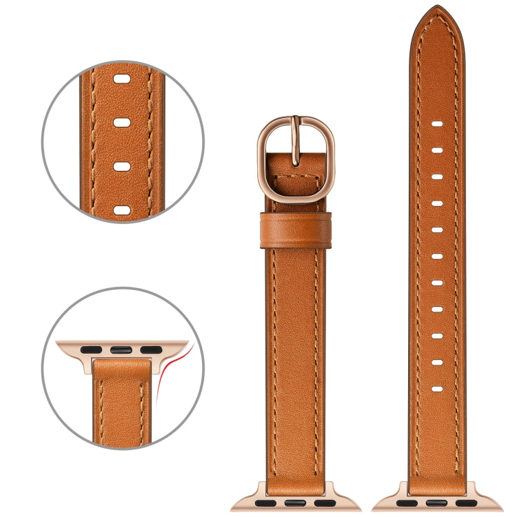 14mm Leather Strap Watchband For Apple Watch Series, 7 41mm / 6&amp;SE&amp;5&amp;4 40mm / 3&amp;2&amp;1 38mm, 7 45mm / 6&amp;SE&amp;5&amp;4 44mm / 3&amp;2&amp;1 42mm