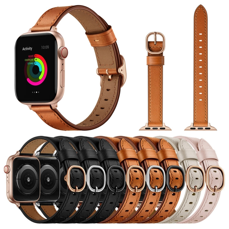 14mm Leather Strap Watchband For Apple Watch Series, 7 41mm / 6&amp;SE&amp;5&amp;4 40mm / 3&amp;2&amp;1 38mm, 7 45mm / 6&amp;SE&amp;5&amp;4 44mm / 3&amp;2&amp;1 42mm