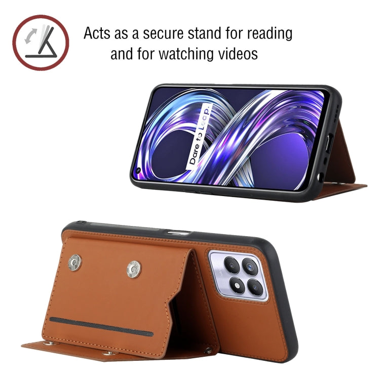 Skin Feel PU+TPU+PC Back Cover Shockproof Phone Case with Card Slots &amp; Holder &amp; Photo Frame