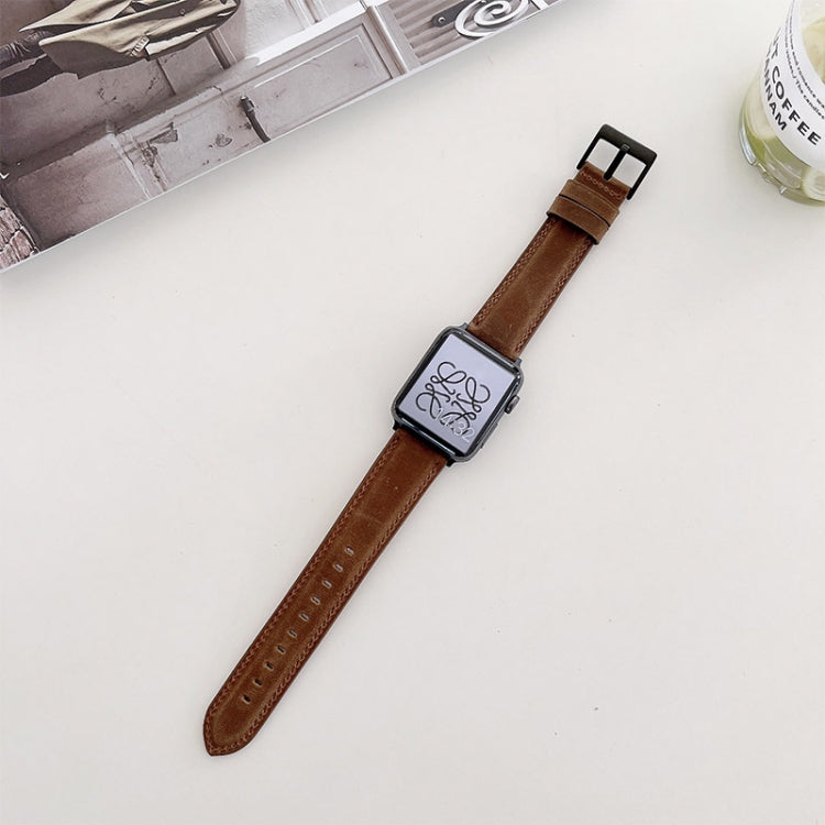 Crazy Horse Texture Matte Replacement Watchband For Apple Watch Series