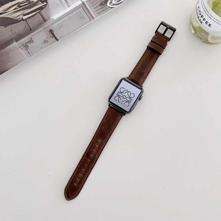 Crazy Horse Texture Matte Replacement Watchband For Apple Watch Series