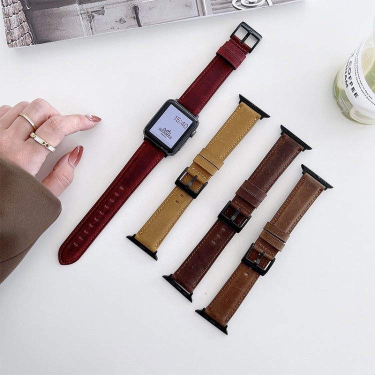 Crazy Horse Texture Matte Replacement Watchband For Apple Watch Series