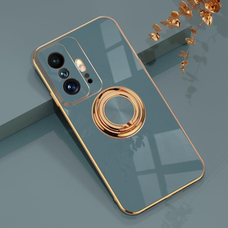 6D Electroplating Full Coverage Silicone Protective Case with Magnetic Ring Holder, For vivo iQOO8, For vivo iQOO8 Pro, For Xiaomi Mi 11T / Mi 11T Pro