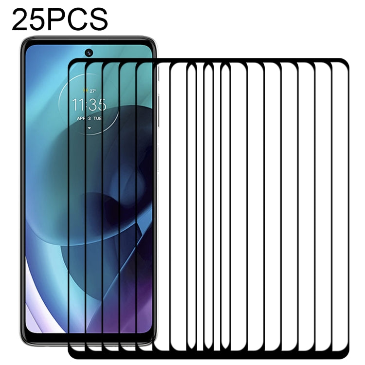 25 PCS Full Glue Cover Screen Protector Tempered Glass Film, For vivo iQOO Z5 (25 PCS), For vivo Y76s (25 PCS), For Motorola Moto G41 (25 PCS), For Motorola Moto G51 5G (25 PCS), For Motorola Moto G31 (25PCS)